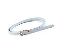 Rodsah Ultradünner 1-cm-Ledergürtel für Damen, schmaler Bund für lässige Jeans und elegante Outfits,Hellblau,108x1cm