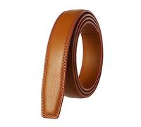 Rodsah Unisex 3,0 cm Ledergürtel ohne Schnalle, Business-Casual-Bund für Männer und Frauen,Gelb,115cm