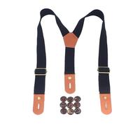 Rodsah Verstellbare Hosenträger mit Knöpfen, 2,5 cm breit, Kinder-Hosenträger für Kleidung, dekorative Accessoires,Schwarz,65x2.5cm
