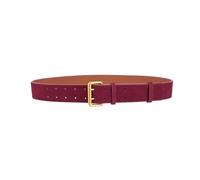 Rodsah Vintage-Gürtel aus mattiertem Leder mit Doppelschnalle, Damengürtel mit Zierde für Mäntel und Anzüge, Accessoire für Damen,Weinrot,105x4.3cm