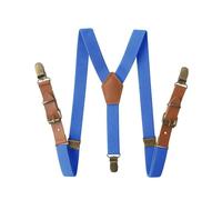 Rodsah Vintage-Hosenträger aus braunem Leder mit 3 bronzefarbenen Clips, 2 cm breite Hosenträger für Jungen, dekorative Hosenträger,75x2cm