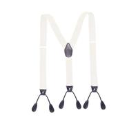 Rodsah Vintage-Hosenträger für Herren, Y-Rücken mit Knopf, verstellbare elastische Hosenträger, 3,5 cm breit,Weiß,125x3.5cm