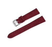 Rodsah Vintage-Uhrenarmband aus weichem Wildleder mit Schnellverschluss, 18 mm, 19 mm, 20 mm, 22 mm, Ersatzarmband, Zubehör,Weinrot,18mm