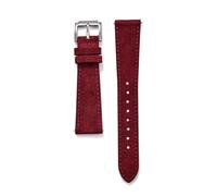 Rodsah Vintage Wildleder-Uhrenarmband, 18 mm, 19 mm, 20 mm, 22 mm, Schnellverschluss, Uhrenzubehör,Weinrot,19mm