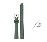 Rodsah Weiches Echtlederarmband, universelles Uhrenarmband 8-24 mm, für Herren und Damen, wasserdicht,Dunkelgrün,12mm