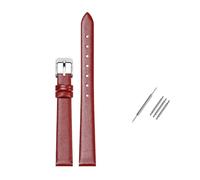 Rodsah Weiches Echtlederarmband, universelles Uhrenarmband 8-24 mm, für Herren und Damen, wasserdicht,Rot,22mm