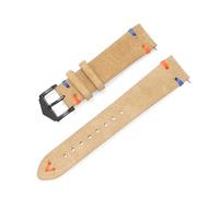 Rodsah Wildleder-Uhrenarmband 20 mm 22 mm Vintage-Armband Ersatz-Uhrenarmband für Herrenuhrenzubehör,Khaki,20mm