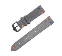 Rodsah Wildleder-Uhrenarmband 20 mm 22 mm Vintage-Armband Ersatz-Uhrenarmband für Herrenuhrenzubehör,Grau,22mm