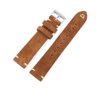 Rodsah Wildlederarmband, 18-24 mm, Vintage-Armband, handgefertigte Nähte,Braun,18mm