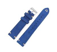 Rodsah Wildlederarmband, 18-24 mm, Vintage-Armband, handgefertigte Nähte,Dunkelblau,18mm