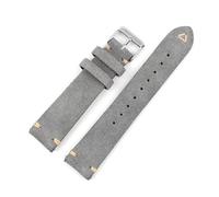 Rodsah Wildlederarmband, 18-24 mm, Vintage-Armband, handgefertigte Nähte,Grau,18mm