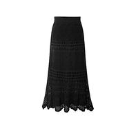 Röcke für Damen, hohe Taille, ausgehöhlt, Midi-Röcke, gestrickter Bleistiftrock, sexy Wickelrock, langer Rock, Y2K-Rock, locker, enger, figurbetonter Rock, Übergröße, S-6XL, Schwarz , 6X-large