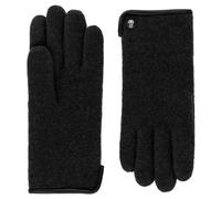 Roeckl Handschuhe Walkhandschuh Damen Filzwolle mit Lederpaspel schwarz Größe 8
