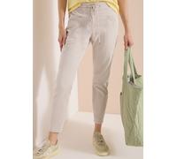 Röhrenhose CECIL, Damen, Gr. XS, Länge 28, grain beige, Stoff, 60% Lyocell, 37% Baumwolle, 3% Elasthan, unifarben, loose fit knöchelfrei, Hosen, Elastikbund mit Tunnelzug (56502212-XS) grain beige