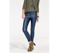 Röhrenhose HEINE, Damen, Gr. 23, Kurzgrößen, blau (marine), 76% Viskose, 21% Polyamid, 3% Elasthan, Miedereinsatz:15% Elasthan, 85% Polyamid, unifarben, lang, Hosen (86817060-23) marine