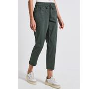 Röhrenhose STREET ONE, Damen, Gr. 34, Länge 28, grün (marshy grün), Web, 97% Baumwolle, 3% Elasthan, unifarben, loose fit knöchelfrei, Hosen, mit Elastikbund (52897924-34) marshy grün