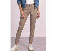 Röhrenhose STREET ONE, Damen, Gr. 34, Länge 30, sanded amber, Stoff, 79% Viskose, 18% Nylon, 3% Elasthan, unifarben, slim fit lang, Hosen, in Fake-Leder-Optik (56400402-34) sanded amber