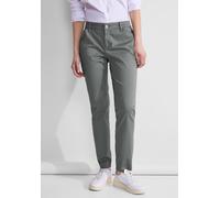 Röhrenhose STREET ONE, Damen, Gr. 44, Länge 30, grün (light mud grün), Web, 97% Baumwolle, 3% Elasthan, unifarben, gerade lang, Hosen, Middle Waist (26506569-44) light mud grün