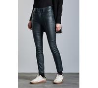 Röhrenhose STREET ONE, Damen, Gr. 46, Länge 30, cool vintage grün, Stoff, 79% Viskose, 18% Nylon, 3% Elasthan, unifarben, slim fit lang, Hosen, softer Materialmix (78010143-46) cool vintage grün
