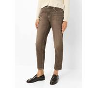 Röhrenjeans BRAX "Style MILEY S", Damen, Gr. 44K (22), Kurzgrößen, braun (dunkelbraun), Denim/Jeans, 99% Baumwolle, 1% Elasthan, Jeans (76142839-22) dunkelbraun
