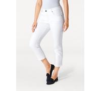 Röhrenjeans, Damen, Gr. 20, Kurzgrößen, weiß, 72% Baumwolle, 26% Polyester, 2% Elasthan, Miedereinsatz:15% Elasthan, 85% Polyamid, LINEA TESINI BY HEINE, unifarben, 7/8-Länge, Jeans (40253366-20) weiß