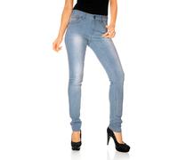 Röhrenjeans HEINE, Damen, Gr. 19, Kurzgrößen, blau (bleached), 95% Baumwolle, 3% Polyester, 2% Elasthan, Miedereinsatz:15% Elasthan, 85% Polyamid, unifarben, lang, Jeans (19311952-19) bleached
