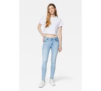Röhrenjeans MAVI "ADRIANA", Damen, Gr. 29, Länge 30, blau (lt glam), 86% Baumwolle, 12% Polyester, 2% Elasthan, skinny fit lang, Jeans, skinny Fit (65507267-29) lt glam