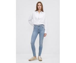 Röhrenjeans MAVI "ADRIANA", Damen, Gr. 32, Länge 32, blau (lt brushed str), 87% Baumwolle, 11% Polyester, 2% Elastan, skinny fit normal, Jeans, skinny Fit (72509860-32) lt brushed str