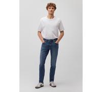 Röhrenjeans MAVI "JAMES", Herren, Gr. 36, Länge 38, blau (mid brushed ultra move), Stoff, 83% Baumwolle, 16% Polyester, 1% Elasthan, skinny fit lang, Jeans, Slim Skinny Jeans (86775424-36) mid brushed