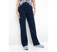 Röhrenjeans RAPHAELA BY BRAX "Style PEGGY FLARED", Damen, Gr. 40K (20), Kurzgrößen, blau (dunkelblau), Denim/Jeans, 76% Baumwolle, 21% Polyester, 3% Elasthan, Jeans (33530043-20) dunkelblau