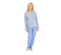 Rösch Pyjama im Blättermuster Blau 100% Baumwolle 1253668