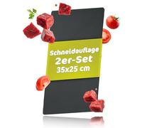 RÖSLE Schneidauflage 2er-Set, 35x25cm Schneidematte aus PP Polypropylen, Schwarz Schneideunterlage für die Küche, Spülmaschinengeeignet und Rutschfest