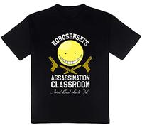 Roffatide Anime Assassination Classroom 100% Baumwolle T-Shirt für Männer Bedrucktes Rundhals-T-Shirt Kurzarm-T-Shirt Schwarz XXL