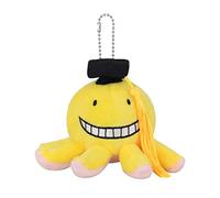 Roffatide Anime Assassination Classroom Schlüsselanhänger Koro Sensei Plüsch Gefüllte Schlüsselkette Cartoon Figur Schlüsselanhänger Tasche Anhänger für Jungen und Mädchen 3,9 Zoll