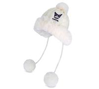 Roffatide Anime böses Kaninchen Zimt Hund Totenkopfmützen Frauen Winter Sherpa Mütze Knit Ohrenklappen Peruanische Abdeckung Ohren Fleece gefüttert Fluffy Ski Schnee Mütze 3 Pompons Hüte Beige