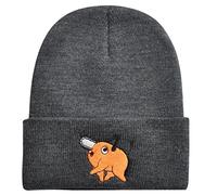 Roffatide Anime Chainsaw Man Beanie Hat Pochita Denji Skull Caps Winter Strickmütze für Jungen Mädchen Gestickte Beanie Mütze