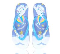 Roffatide Anime Cinnamoroll Flip Flops für Frauen Flache Rutschfeste Pantoffeln Bad Dusche Tanga Sandalen Gummi Strand Hausschuhe Flip Flops Blau 39-40