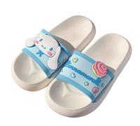 Roffatide Anime Cinnamoroll My Melody Kuromi Pantoffeln für Mädchen Hausschuhe Rutschfest Bad Dusche Sandalen Gummipantoffeln Blau+Weiß 8-8.5