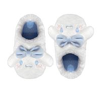 Roffatide Anime Cute Cinnamoroll Bow Plüsch Open Back Floor Slippers Indoor Schuhe Fuzzy Slippers mit Gummisohle für Frauen Mädchen Weiß 5.5-6