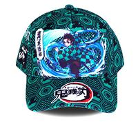Roffatide Anime Dämonentöter Logo Baseballmütze mit Kamado Tanjirou Thema gedruckt einstellbar Dad Hat Baumwolle grün