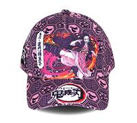 Roffatide Anime Demon Slayer Logo Baseballmütze mit Kamado Nezuko Motiv bedruckt Verstellbare Vatermütze Baumwolle Rosa