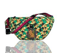 Roffatide Anime Demon Slayer Tomioka Giyuu Crossbody Fanny Pack für Männer Frauen Gürteltasche Hip Bum Bag Sling Tasche Brustbeutel Rucksack Grün/Gelb