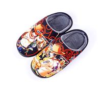 Roffatide Anime Fuzzy Hausschuhe Geschlossene Zehe offen zurück mit Gummisohle Hausschuhe rutschfest Indoor Plüsch Schuhe für Frauen Männer Euro 46-47