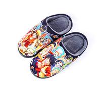 Roffatide Anime Fuzzy Hausschuhe Straw Hat Crew Geschlossene Zehe offen zurück mit Gummisohle Hausschuhe rutschfest Indoor Plüsch Schuhe für Frauen Männer Euro 46-47