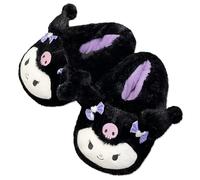 Roffatide Anime Kuromi Fuzzy Pantoffeln - Haus Melody Geschlossene Zehe Offener Rücken Schaumstoff Cinnamoroll Mit Gummisohle für Frauen Mann