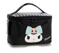 Roffatide Anime Kuromi Kosmetiktasche für Frauen wasserdichte Kuromi Make-up Tasche Reise Organizer Fall Melodie Aufbewahrungstasche Medium Schwarz