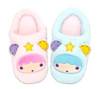 Roffatide Anime Little Twin Star Cinnamoroll Nette Plüsch Open Back Floor Hausschuhe Innenschuhe Fuzzy Hausschuhe mit Gummisohle für Frauen