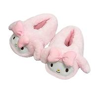 Roffatide Anime Melody Fuzzy Hausschuhe Cinnamoroll Pantoffeln Geschlossene Zehe offener Rücken Schaumstoff Kuromi Hausschuhe mit Gummisohle für Frauen Mann