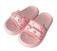 Roffatide Anime My Melody Cinnamoroll Kuromi Pantoletten für Mädchen Hausschuhe Rutschfeste Badesandalen Gummipantoffeln Ros Weiß 8-8.5