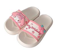Roffatide Anime My Melody Cinnamoroll Kuromi Pantoletten für Mädchen Hausschuhe Rutschfeste Badesandalen Gummipantoffeln Weiß 6-6.5